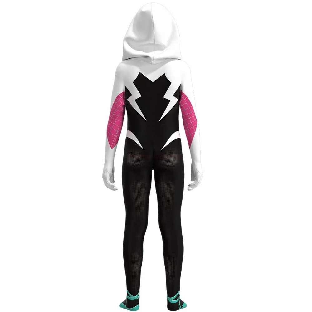 Spider-Gwen Kids Costume – Into the Spider-Verse Girls Halloween Marvel Costume - Picture 7 of 11